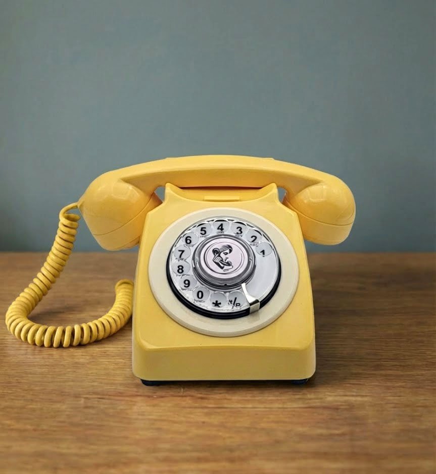 Téléphone rotatif jaune - Style British